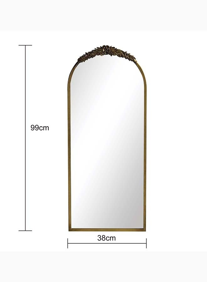 ميجو هوم مرآة حائط بإطار حديدي، مرآة ديكورية حديثة معلقة لغرفة المعيشة وغرفة النوم والمدخل، 38×3.5×99 سم، لون ذهبي - Image 4